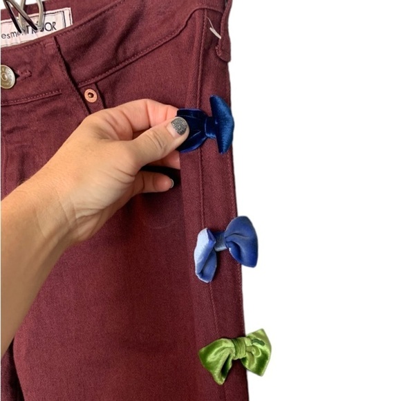 TU ES MON TRÉSOR Velvet Side Bow Jeans 26 - Picture 4 of 12